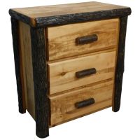 Beartooth Hickory 3 Drawer Log Chest - 33" - Natural Panel