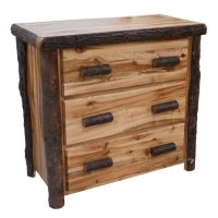 Beartooth Hickory 3 Drawer Log Chest - 39" - Wild Panel