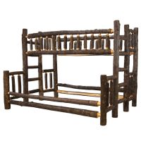 Beartooth Hickory Log Bunk Bed - Twin over Queen