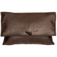 Buffalo Plaid Sable Leather Envelop Decor Pillow 