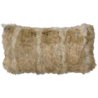 Canadian Stone Fox Faux Fur Rectangle Decor Pillow