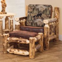 Rustic Colorado Aspen Easy Chair & ottoman
(Pictured w/ Bradley Fabric)