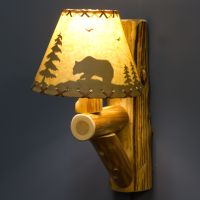 Log wall sconce (shade sold separately)