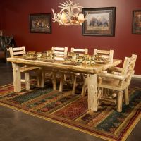 Cedar Lake Log Dining Table in Clear Finish (High Gloss Finish is a Special Order)