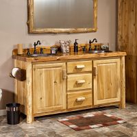 60" Cedar Lake Rustic Washstand in Honey FInish