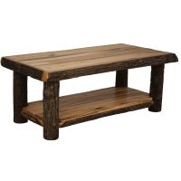 Beartooth Hickory Log Coffee Table with lower shelf
