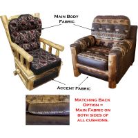 Beartooth Hickory Upholstered Log Chair Gliders
