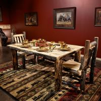 Dark Aspen Dining Table Package in Clear FInish