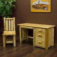 Log Student Desk and chair--Honey Finish
