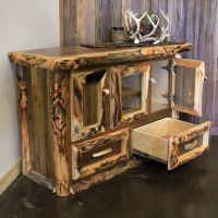 Aspen & Barnwood Entertainment Stand in Clear