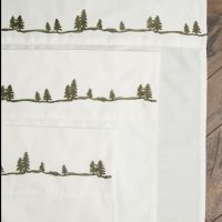 Embroidered Pines Sheet Set