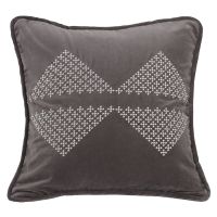 Whistler Velvet Embroidered Diamond Pillow