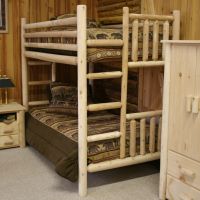 Lakeland Frontier Log Bunk Bed--Full over Full, Unfinished
