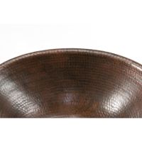 17" Hammered Copper Self Rimming Small Oval Sink - Oil Rubbed Bronze