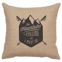 Mountains Are Calling Decor Pillow - Natural Linen