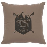Mountains Are Calling Decor Pillow - Taupe Cotton