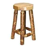 Glacier Country Log Pub Stool