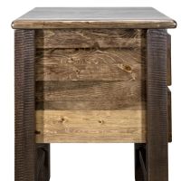 Homestead Rough Sawn 2 Drawer Nightstand - Side View