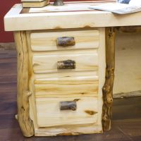 Flat Drawer Fronts on Aspen Log Desk