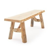 Pine Log Dining Bench 