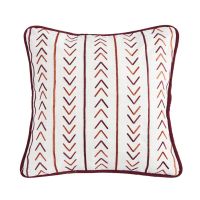 Embroidered Ombre Stripes and Arrows Linen Pillow