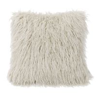 Mongolian White Faux Fur Throw Pillow