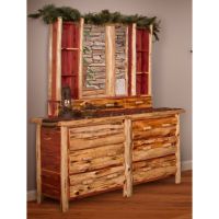 Rust Valley Red Cedar 6 Drawer Dresser & Dresser Hutch Mirror