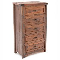 Timber Haven Rough Sawn 5 Drawer Chest - Antique Barnwood Finish