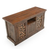 Rustic Campfire Barnwood TV Stand