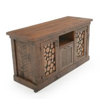 Rustic Campfire Barnwood TV Stand