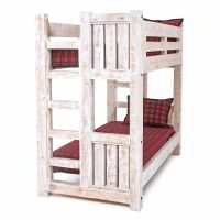 Sawmill Rough Sawn Timber Bunk Bed - Twin over Twin - Driftwood White Finish