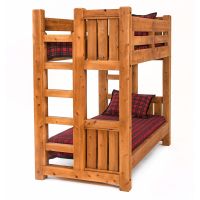 Sawmill Rough Sawn Timber Bunk Bed - Twin over Twin - Honey Amber Finish