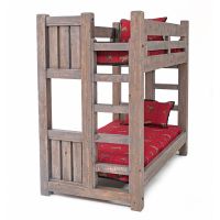 Sawmill Rough Sawn Timber Bunk Bed - Twin over Twin - Weathered Gray Finish