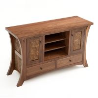 Traverse Bay 2 Drawer TV Stand - Wildwood Bark Panels