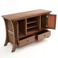 Traverse Bay 2 Drawer TV Stand - Wildwood Bark Panels