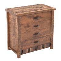 Walnut Falls Rustic 4 Drawer Barnwood Chest