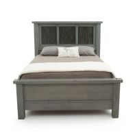 Rustic Corrugated Barnwood Bed - Weathered Gray 