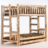 Cedar Lake Twin over Twin Log Bunk Bed--Clear finish