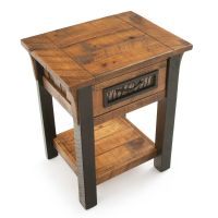 Winter Forest Rustic 1 Drawer Barnwood Nightstand