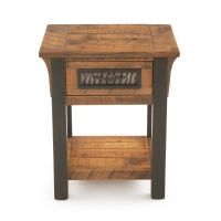 Winter Forest Rustic 1 Drawer Barnwood Nightstand