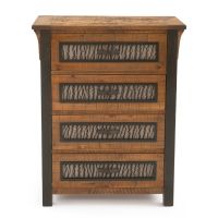 Winter Forest Rustic Barnwood 4 Drawer Chest