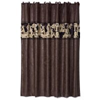 Caldwell Faux Tooled Leather & Cowhide Shower Curtain