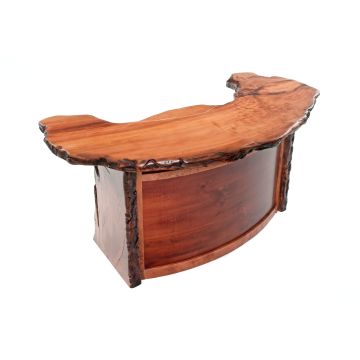 Rustic Bar with Curved Live Edge Slabs