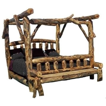 Log Canopy Bed