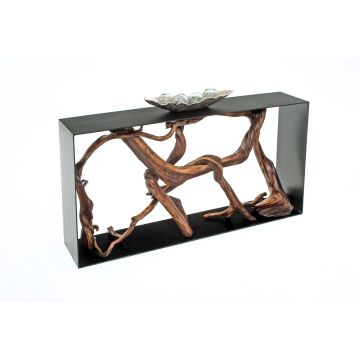 Modern Driftwood Console Table - Rustic Barnwood Finish