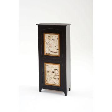 Painted Furniture Two Door Cupboard with Birch Bark Panels in Doors