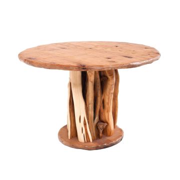 Twisted Trails Round Juniper Log Dining Table