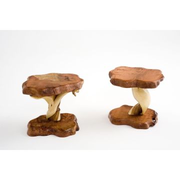 Rustic Redwood & Juniper Log End Tables