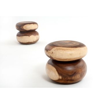 Natural Furniture End Table Ball Design