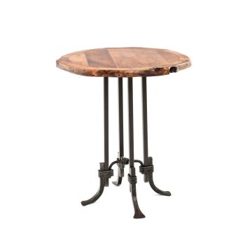 Rustic Santa Fe Turquoise Inlay Mesquite Pub Table